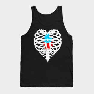 Puerto Rican Flag Heart X-Ray Tank Top